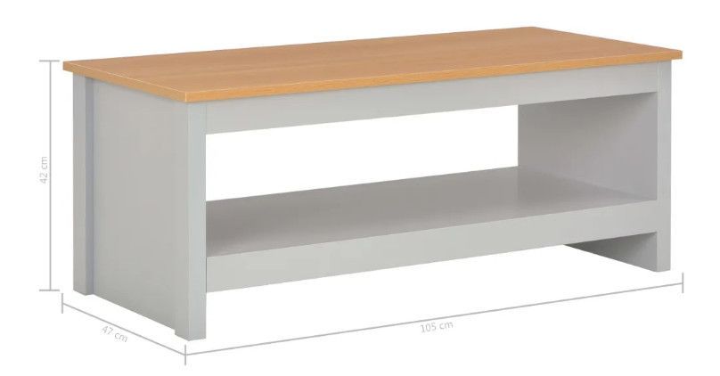 Table basse rectangulaire bois clair et gris Patt - Photo n°6