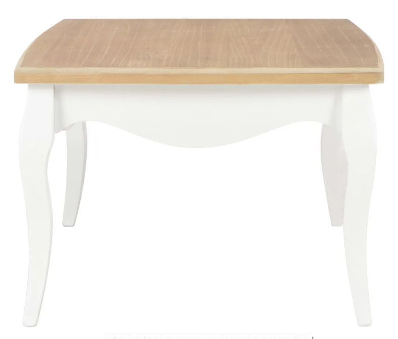 Table basse rectangulaire bois clair et pin massif blanc Bart - Photo n°3