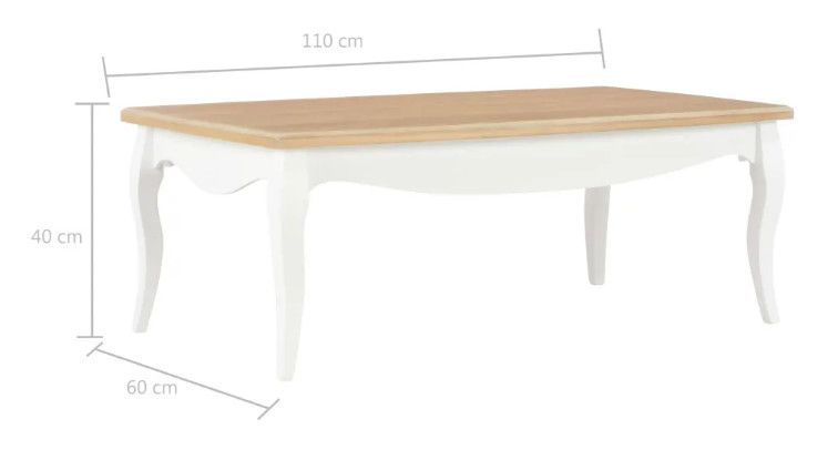 Table basse rectangulaire bois clair et pin massif blanc Bart - Photo n°7