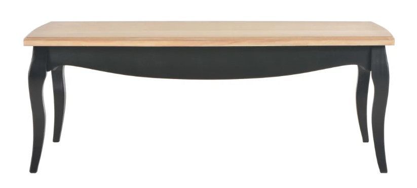 Table basse rectangulaire bois clair et pin massif noir Bart - Photo n°2