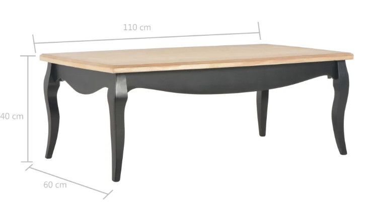 Table basse rectangulaire bois clair et pin massif noir Bart - Photo n°7