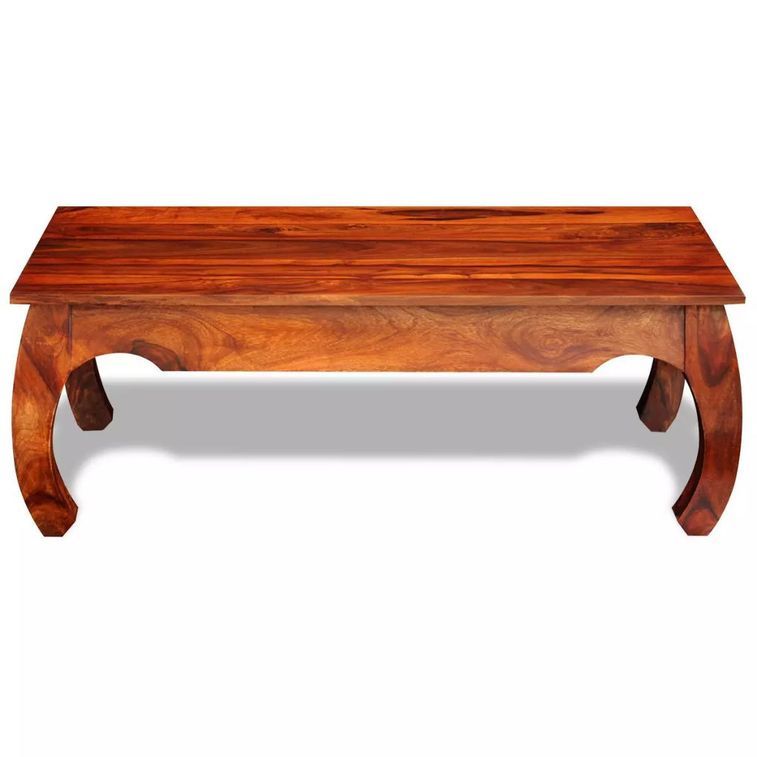 Table basse rectangulaire bois foncé de Sesham massif Tropika - Photo n°2