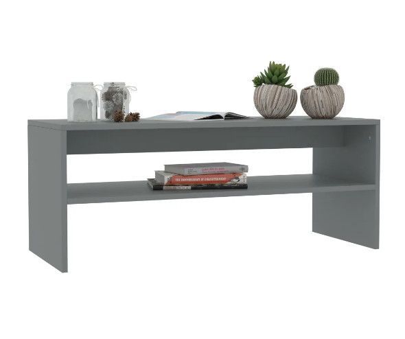 Table basse rectangulaire bois gris Sonya - Photo n°1