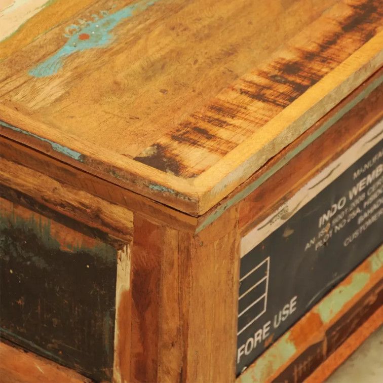 Table basse rectangulaire bois massif foncé recyclé Moust - Photo n°4