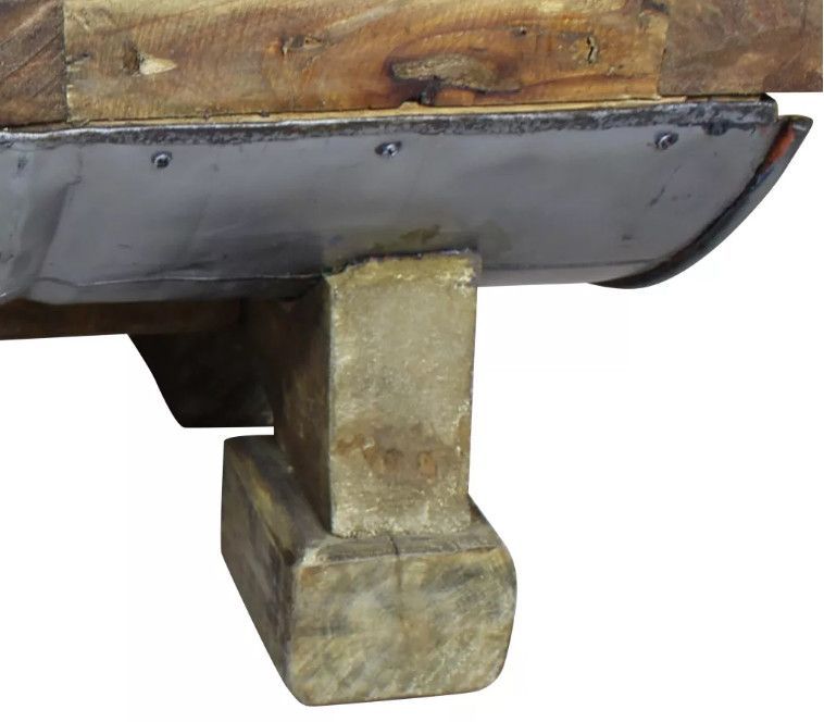Table basse rectangulaire bois massif recyclé et métal galvanisé Pury - Photo n°5