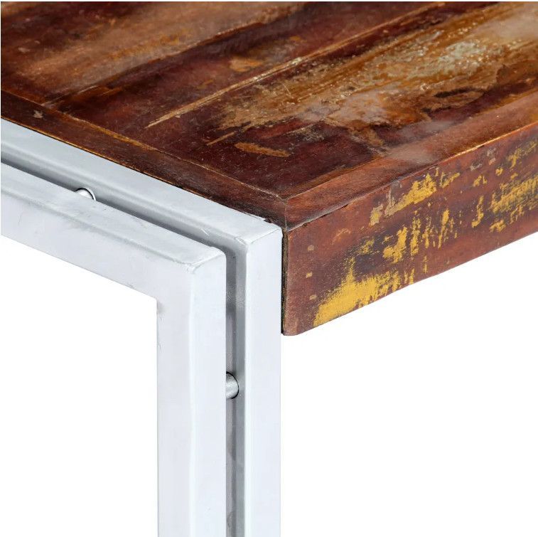 Table basse rectangulaire bois massif recyclé et métal gris Pousty - Photo n°3