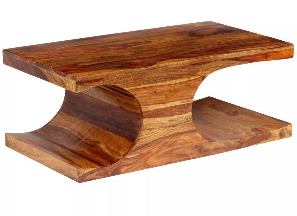 Table basse rectangulaire bois massif Sesham finitione Vahina - Photo n°1