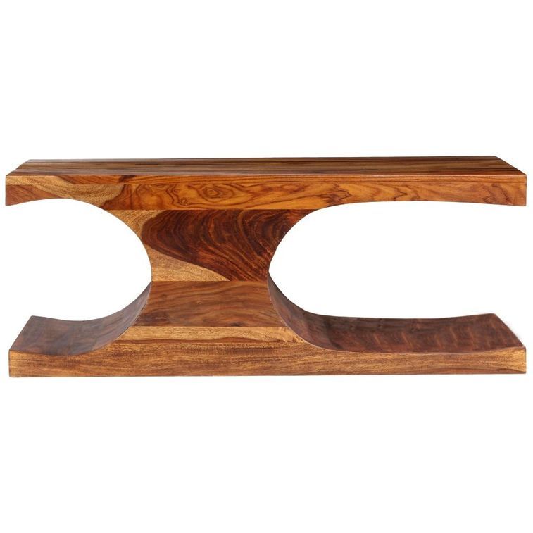 Table basse rectangulaire bois massif Sesham finitione Vahina - Photo n°2
