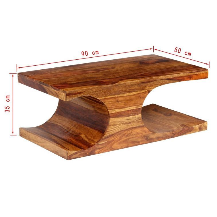 Table basse rectangulaire bois massif Sesham finitione Vahina - Photo n°6