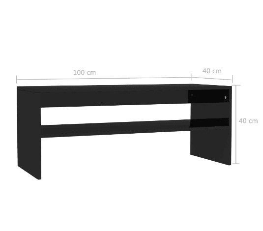 Table basse rectangulaire bois noir brillant Sonya - Photo n°6