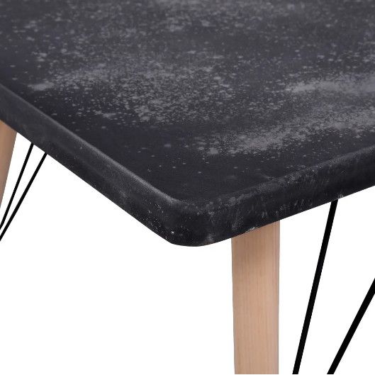 Table basse rectangulaire bois noir et pieds pin massif clair Katsa - Photo n°4