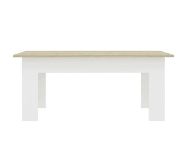 Table basse rectangulaire chêne clair et blanc Evi - Photo n°3