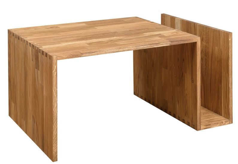 Table basse originale en bois de chêne massif Pablo 90 cm - Photo n°1