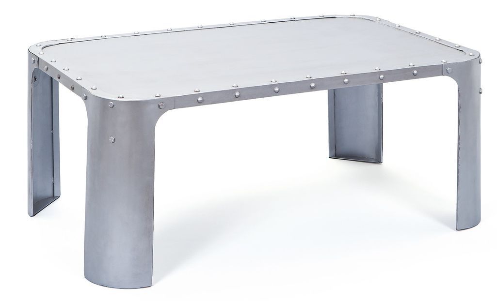 Table basse rectangulaire métal argenté Ormi - Photo n°1
