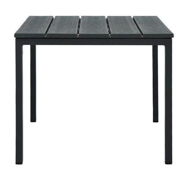 Table basse rectangulaire plastique et métal gris Roni - Photo n°3