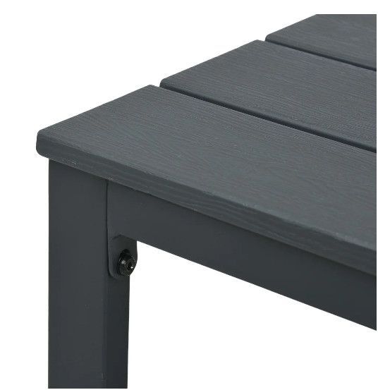 Table basse rectangulaire plastique et métal gris Roni - Photo n°4