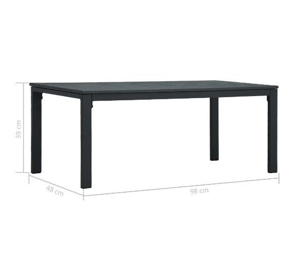 Table basse rectangulaire plastique et métal gris Roni - Photo n°5