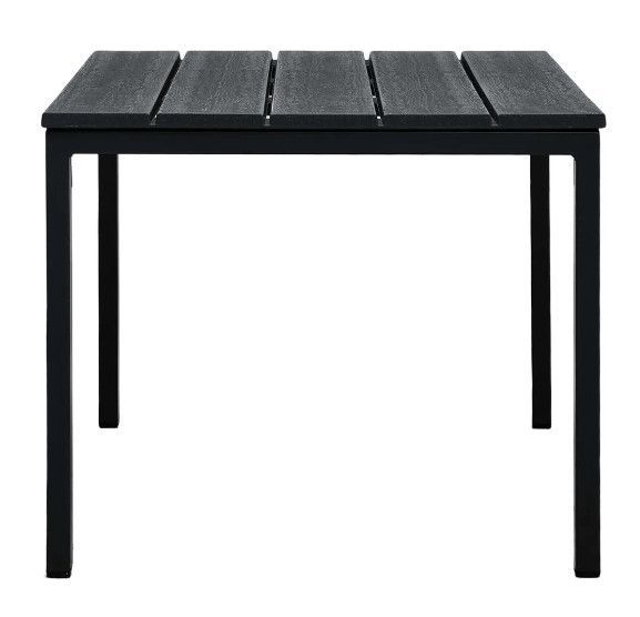 Table basse rectangulaire plastique et métal noir Roni - Photo n°3