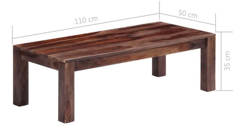 Table basse rectangulaire sesham massif foncé Mika - Photo n°7