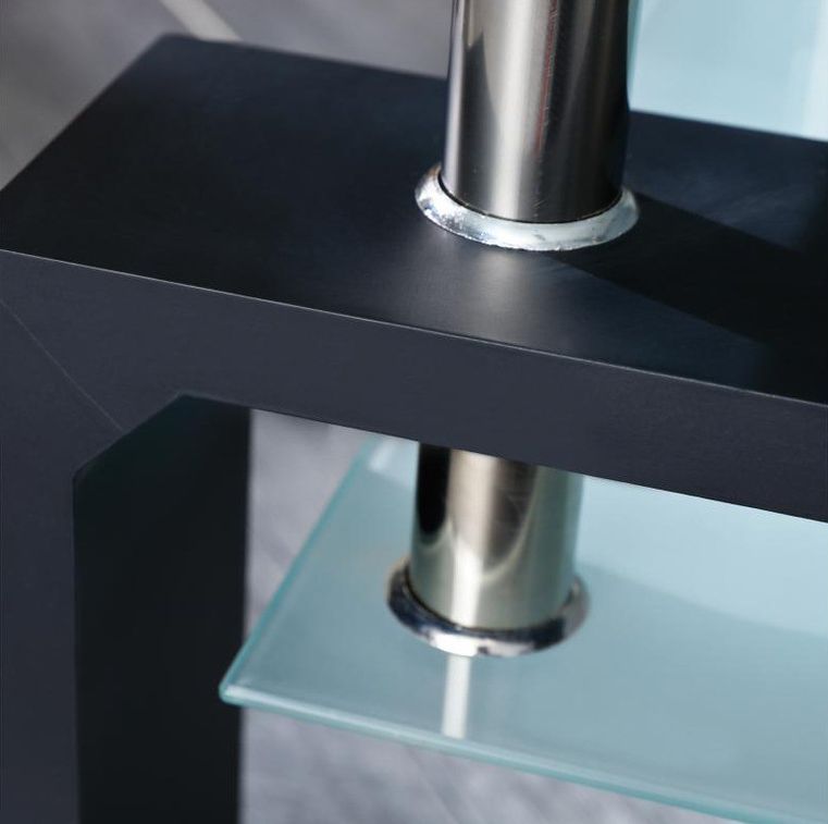 Table basse rectangulaire verre et pieds bois noir Eva 100 cm - Photo n°6