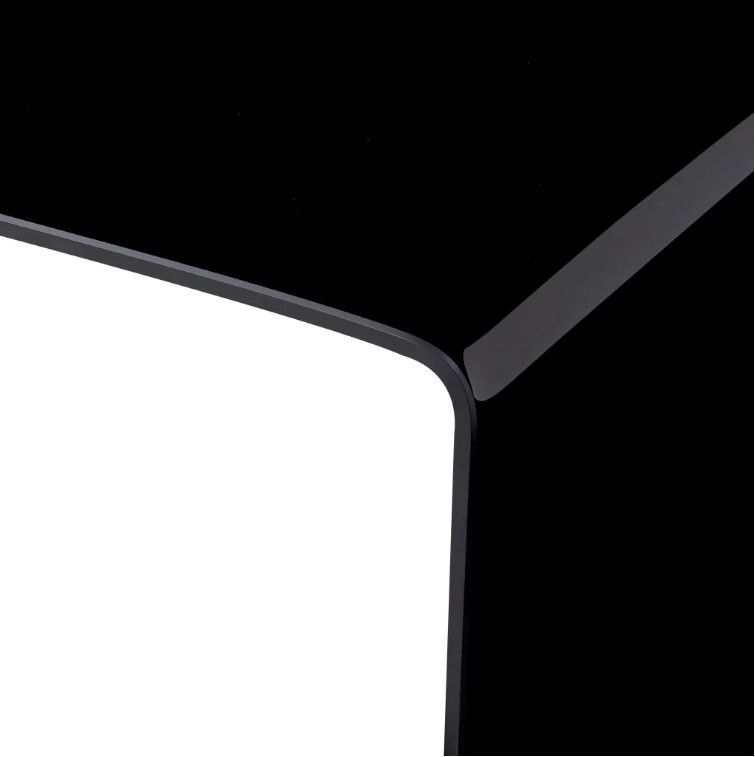 Table basse rectangulaire verre trempé noir Shaimi - Photo n°4