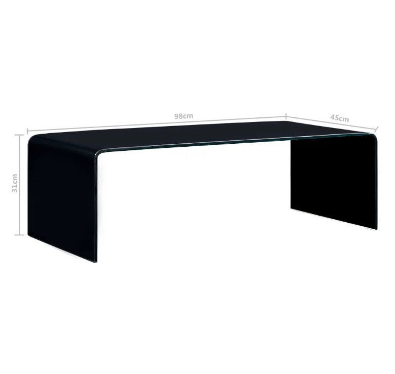 Table basse rectangulaire verre trempé noir Shaimi - Photo n°5