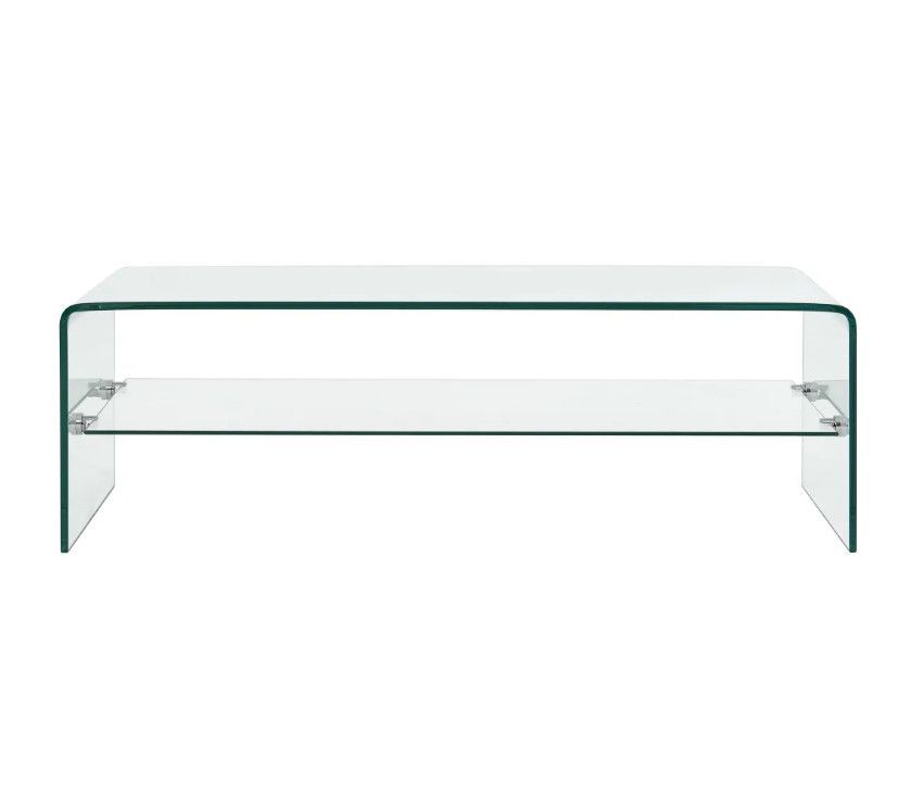 Table basse rectangulaire verre trempé transparent Niu 3 - Photo n°2