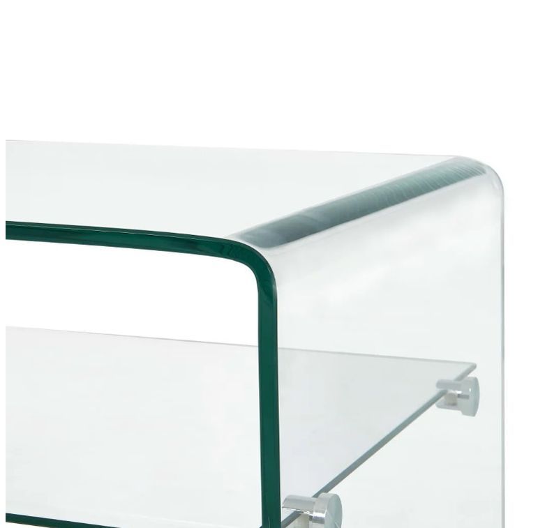 Table basse rectangulaire verre trempé transparent Niu 3 - Photo n°3
