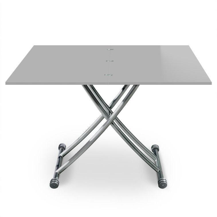 Table basse relevable gris laqué Kazer L 57/114 x P 100 x H 39/76 cm - Photo n°2