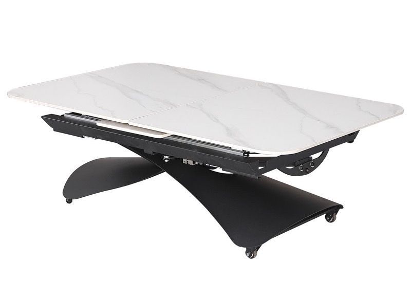 Table basse relevable transformable en table à manger effet marbre Visia - Photo n°2