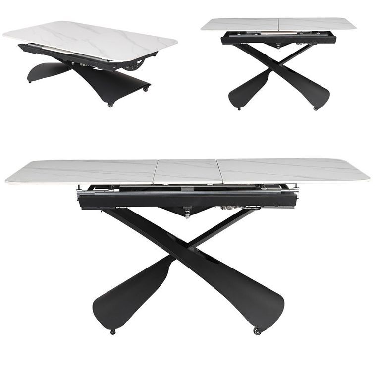 Table basse relevable transformable en table à manger effet marbre Visia - Photo n°7