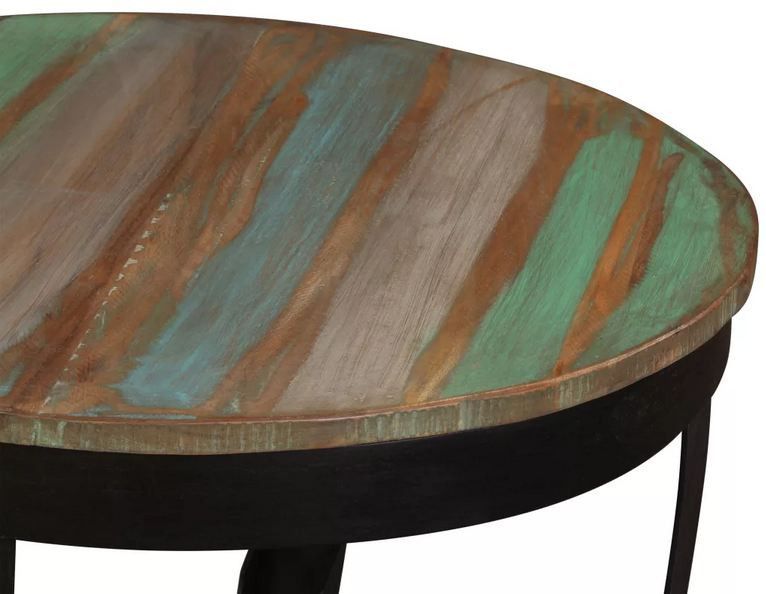 Table basse ronde bois de récupération et pieds métal noir Dink - Photo n°5