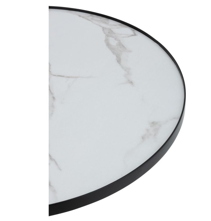 Table basse ronde bois effet marbre Ocel D 80 cm - Photo n°3