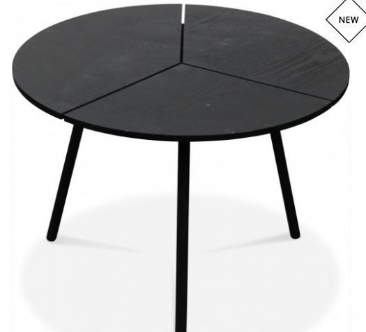 Table basse ronde bois et pieds métal noir Luv - Photo n°1