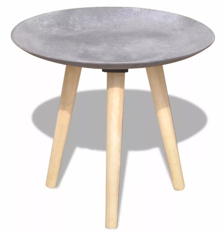 Table basse ronde bois gris et pieds pin massif clair - Lot de 2 Jewel - Photo n°3