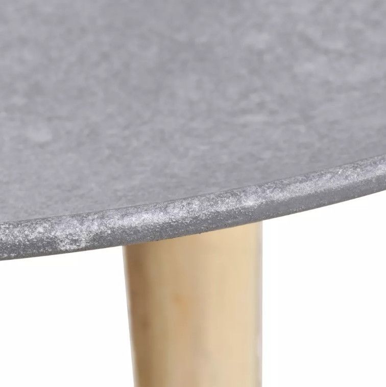 Table basse ronde bois gris et pieds pin massif clair - Lot de 2 Jewel - Photo n°5