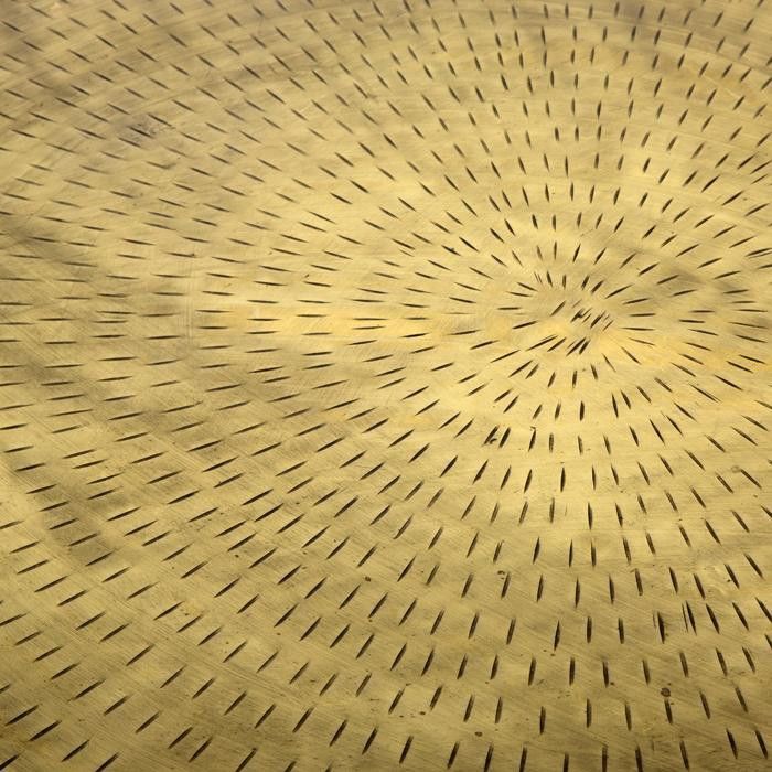 Table basse ronde métal doré et noir D 80 cm - Photo n°3