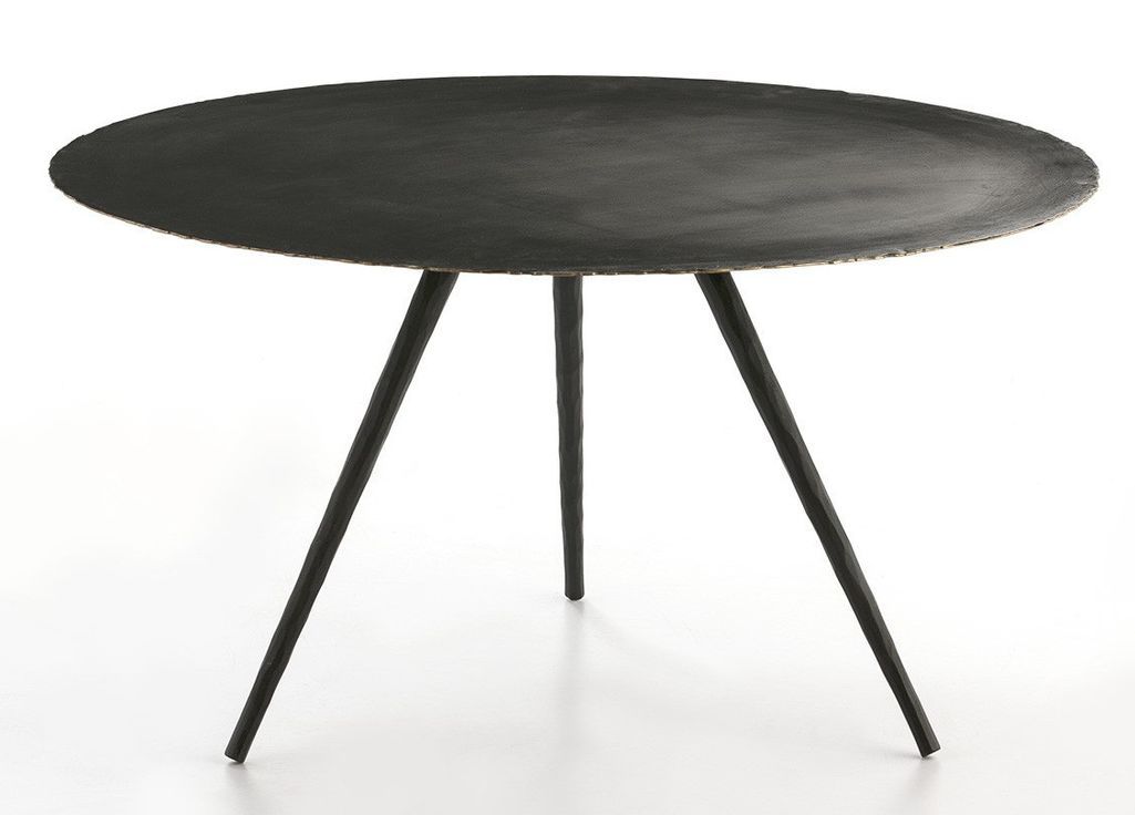 Table basse ronde métal noir D 77 cm - Photo n°1