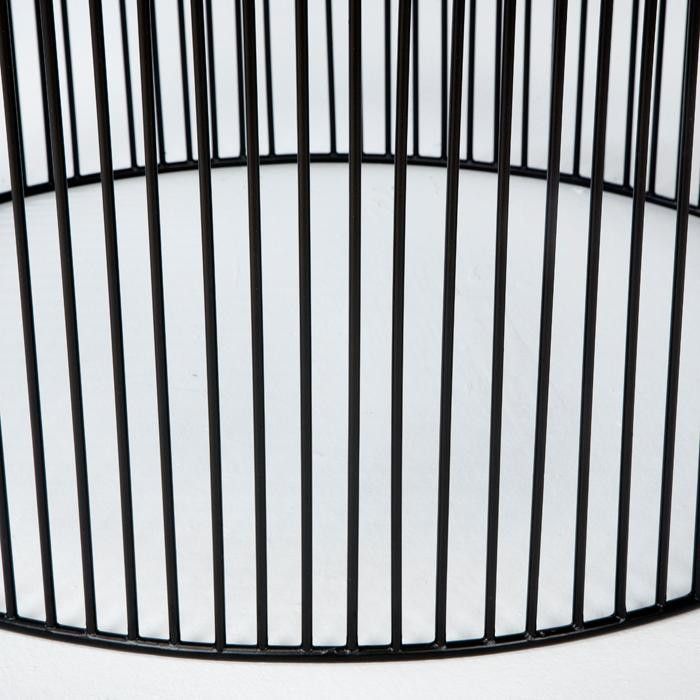 Table basse ronde métal argenté et noir D 80 cm - Photo n°4