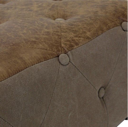 Table basse tissu marron et pieds bois d'eucalyptus Siors - Photo n°4