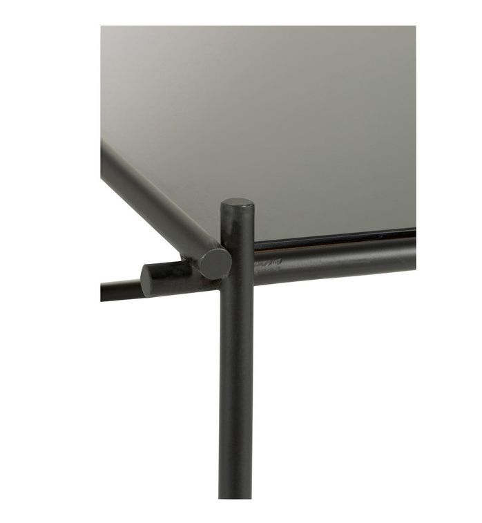 Table basse verre noir et pieds métal noir Ocel - Photo n°3