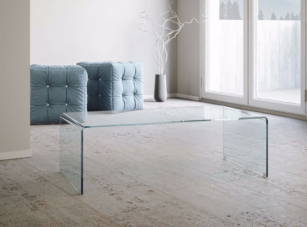 Table basse verre trempé transparent Sontarne 110 cm - Photo n°2