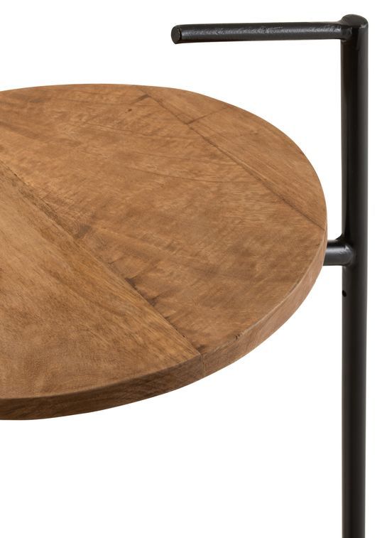 Table bistro ronde bois de manguier naturel Carlos L 39 cm - Photo n°3