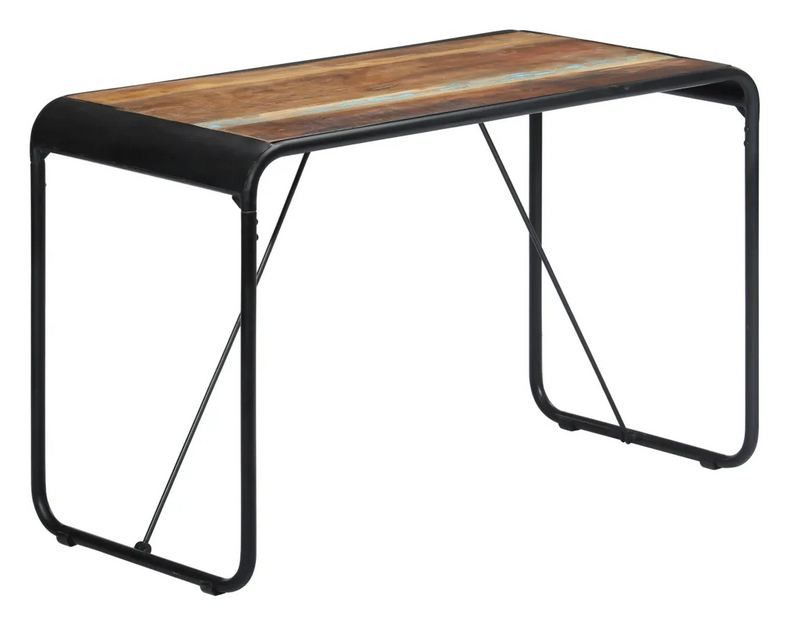 Table bois de récupération et pieds métal noir Reej 118 cm - Photo n°1