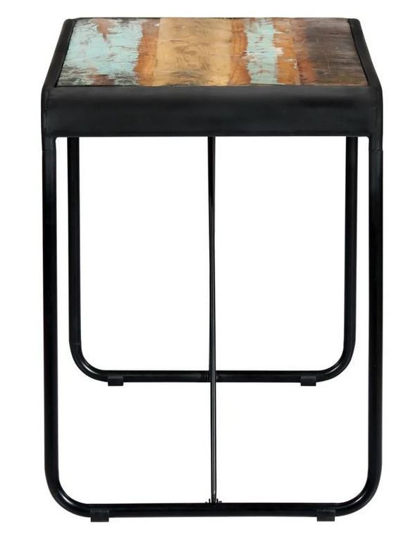 Table bois de récupération et pieds métal noir Reej 118 cm - Photo n°3