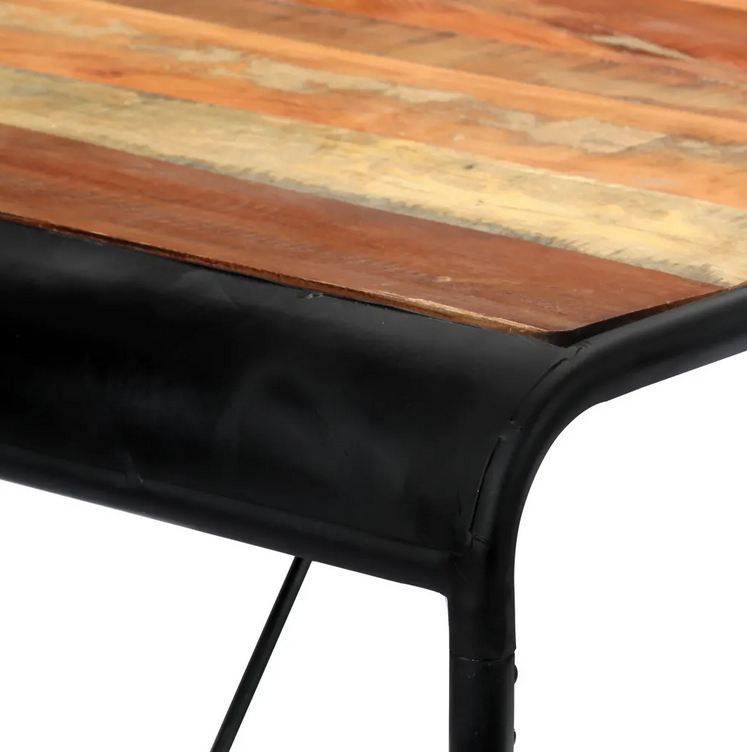 Table bois de récupération et pieds métal noir Reej 118 cm - Photo n°7