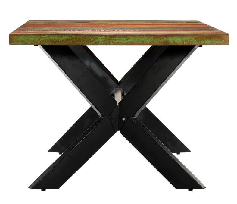 Table bois massif recyclé et pieds métal noir Maxi 200 cm - Photo n°3