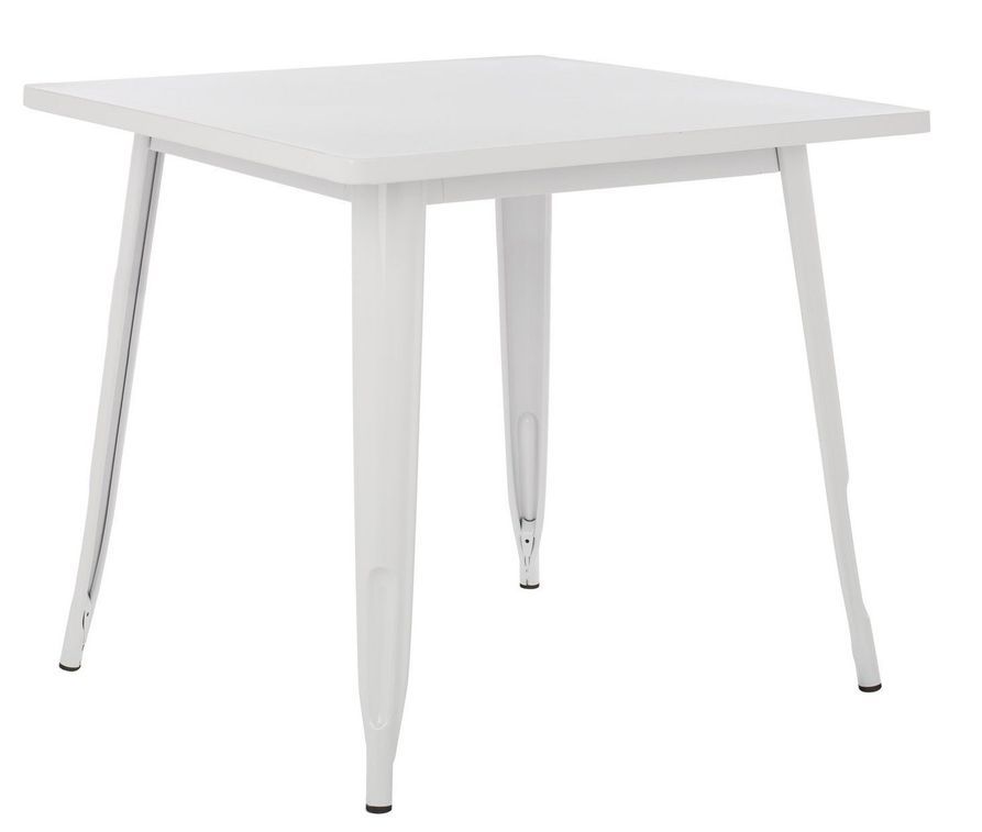 Table carrée acier blanc Kontoir 80x80 cm - Photo n°1