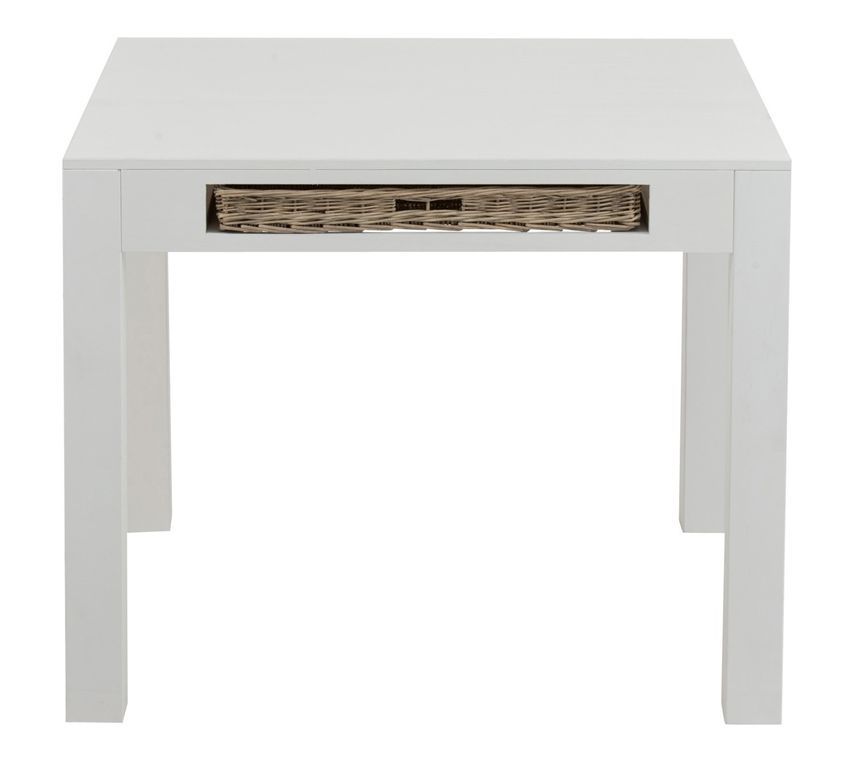 Table carrée avec panier bois blanc Gabio L 100 cm - Photo n°3
