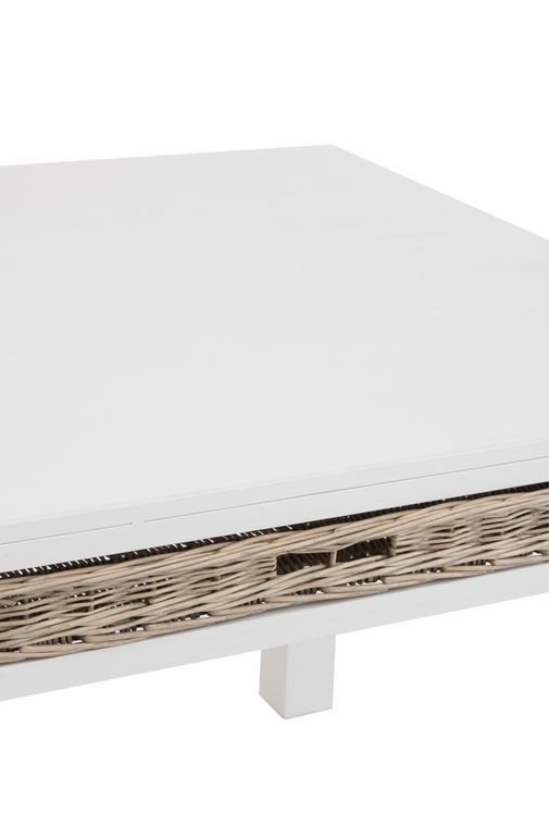 Table carrée avec panier bois blanc Gabio L 100 cm - Photo n°6